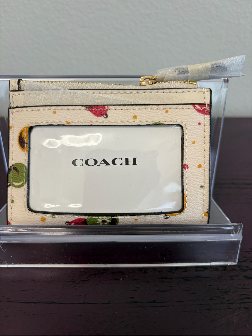 COACH Cream Card Case With Ornament Print - Picture 2 of 5